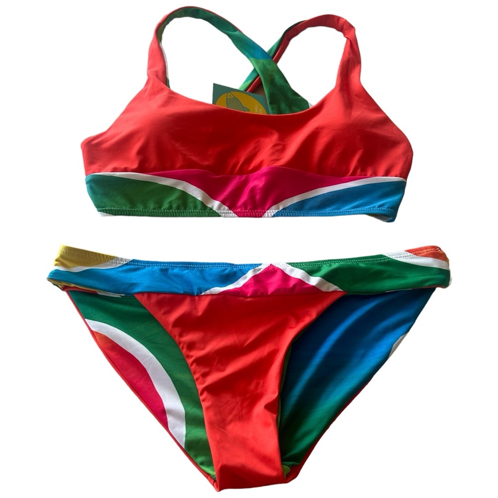 Kelly Cahill Bikini bathing suit. SZ: Med. Multi-colored.  730   B